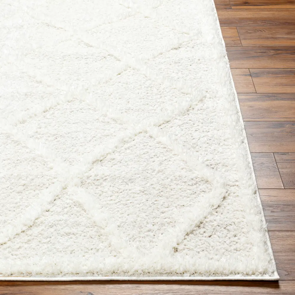 Sumaya Shaggy Modern Plush Pile Cream Rug - Image 8