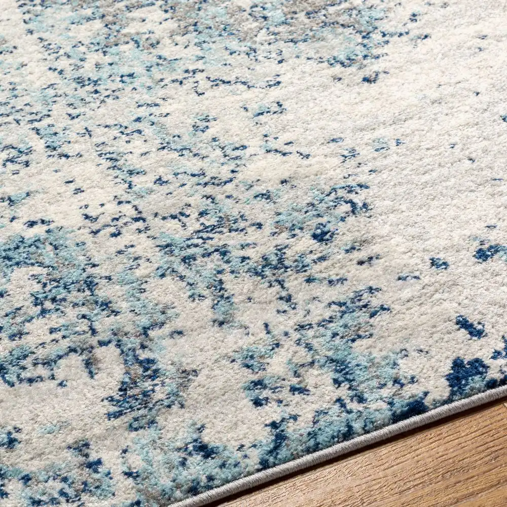Sarah Abstract Modern Marble Navy/Aqua Rug - Image 6