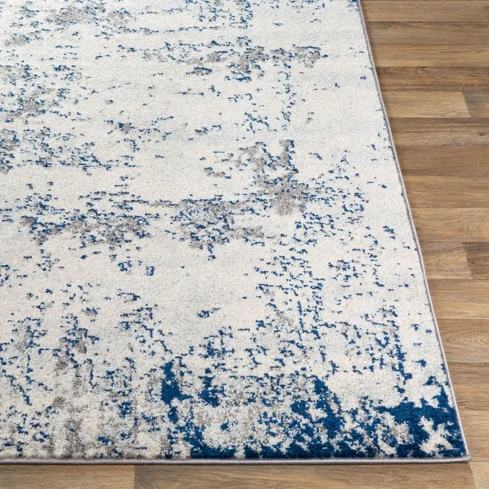 Sarah Abstract Modern Marble Navy/Aqua Rug - Image 7