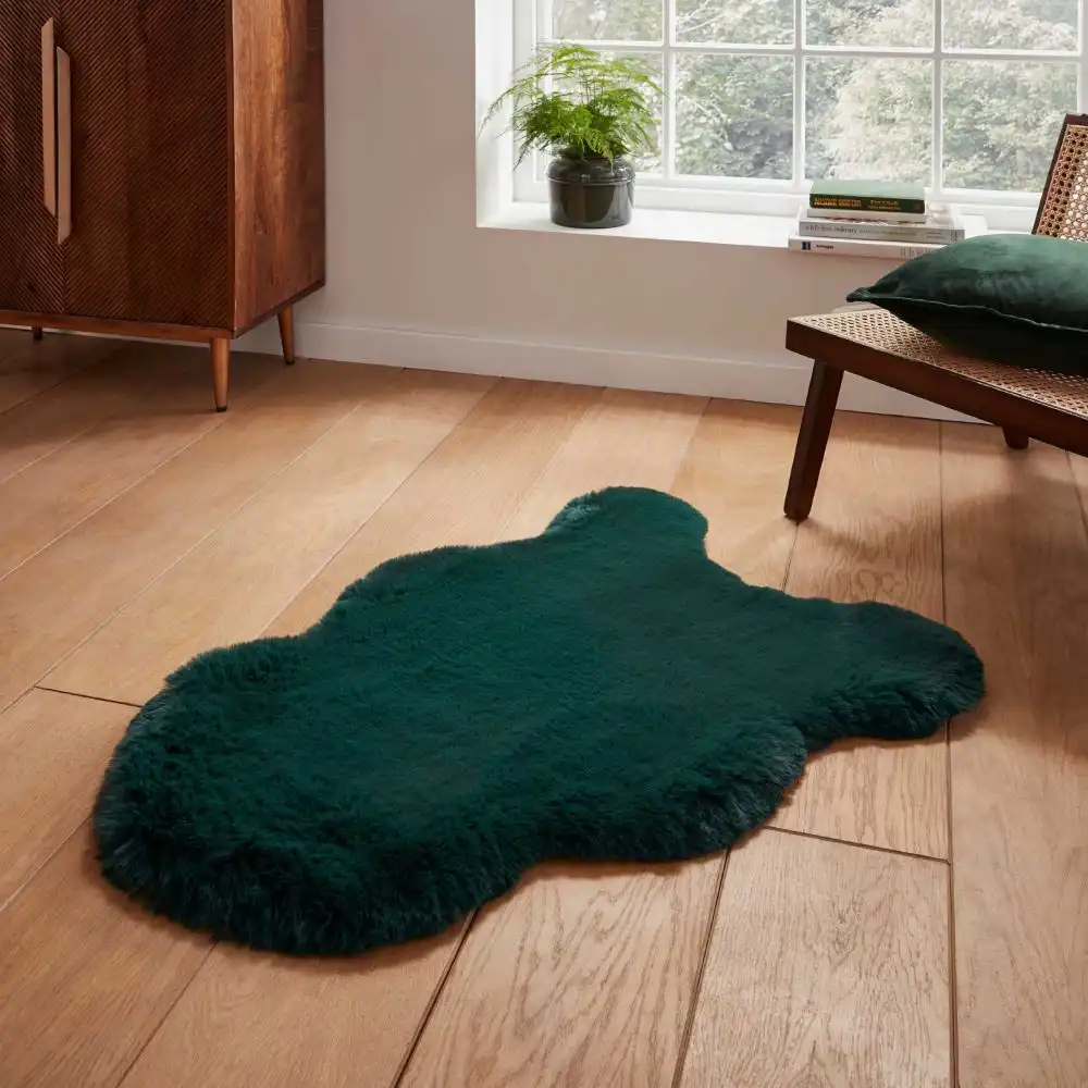 Super Teddy Sheepskin Jewel Green Rug