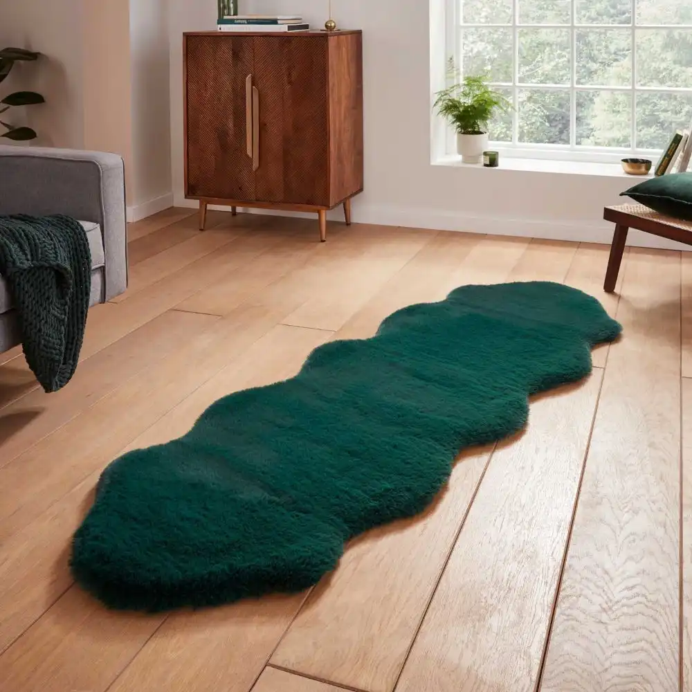 Super Teddy Sheepskin Jewel Green Rug - Image 2