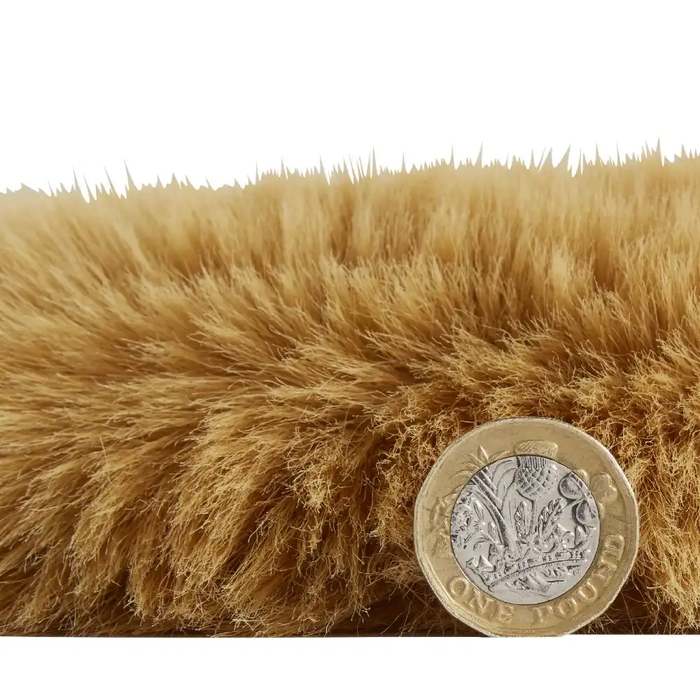 Super Teddy Sheepskin Mustard Rug - Image 5