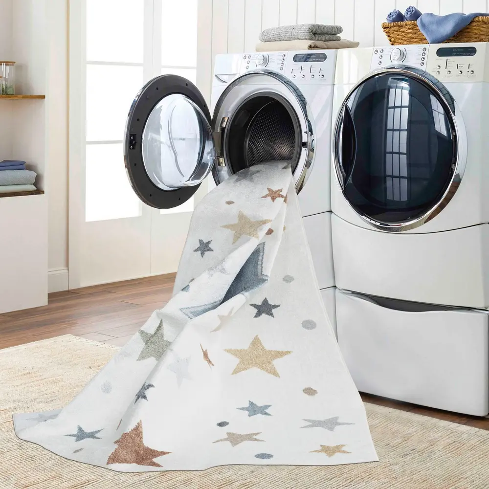 Supermama Kids Machine Washable Multicolour/Blue BedroomRug - Image 3