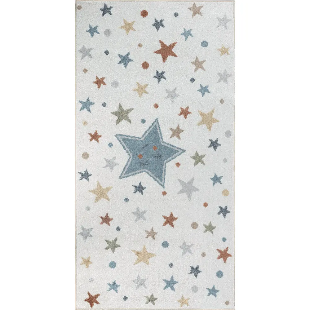 Supermama Kids Machine Washable Multicolour/Blue BedroomRug - Image 7