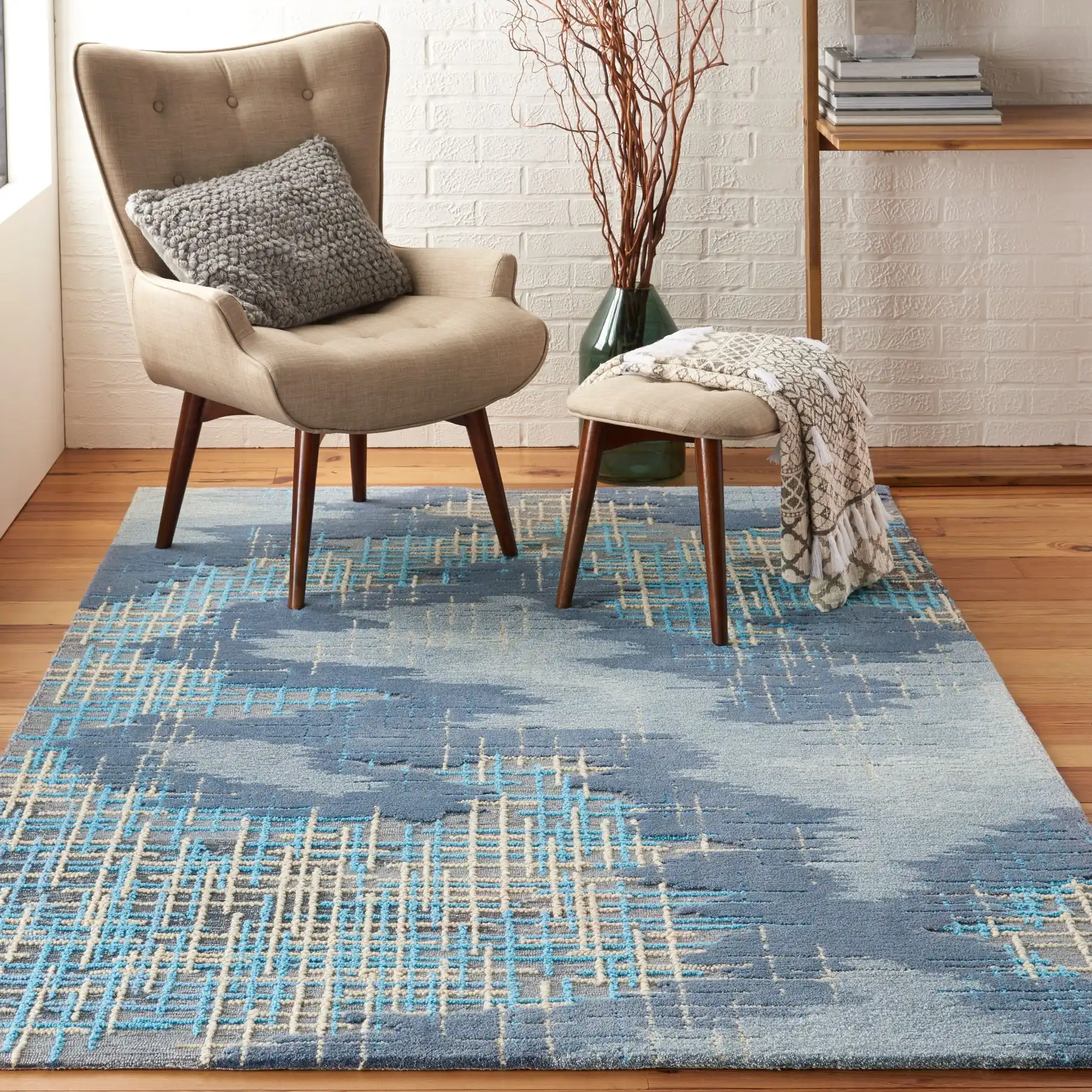 Symmetry SMM08 Blue Beige Rug
