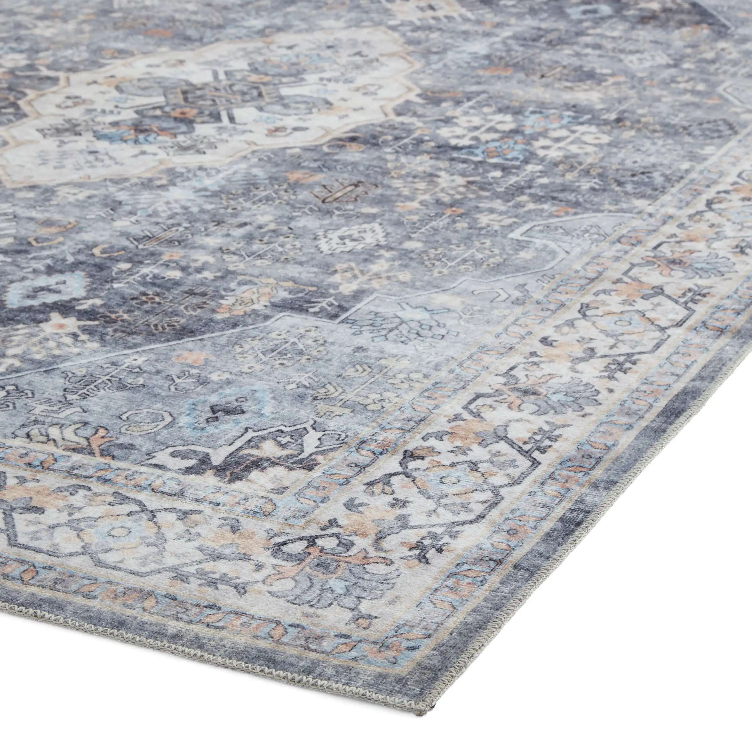 Tabriz Washable H1156 Blue Rug - Image 5