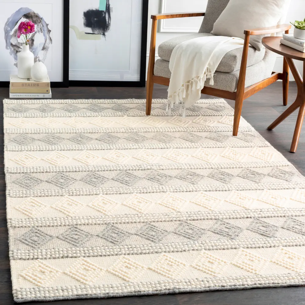 Tarini Hand-Woven Cottage Wool Charcoal Rug - Image 2