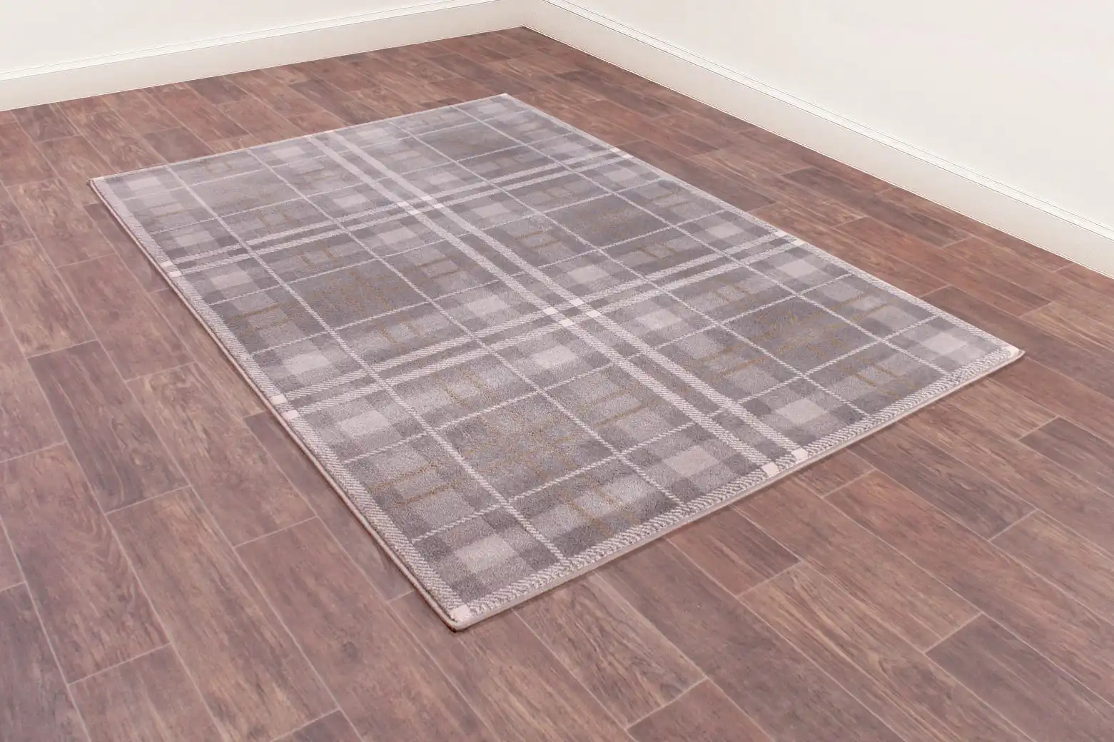 Tartan Grey Ochre Rug - Image 5