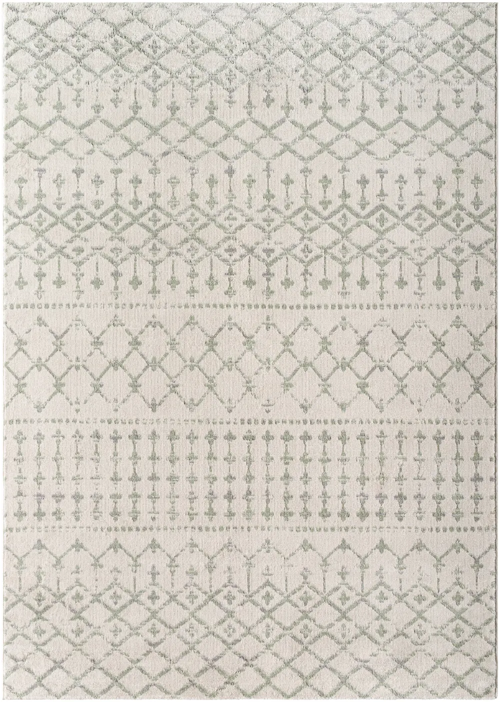 Taryn Berber Geometric High Pile Sage Rug - Image 5