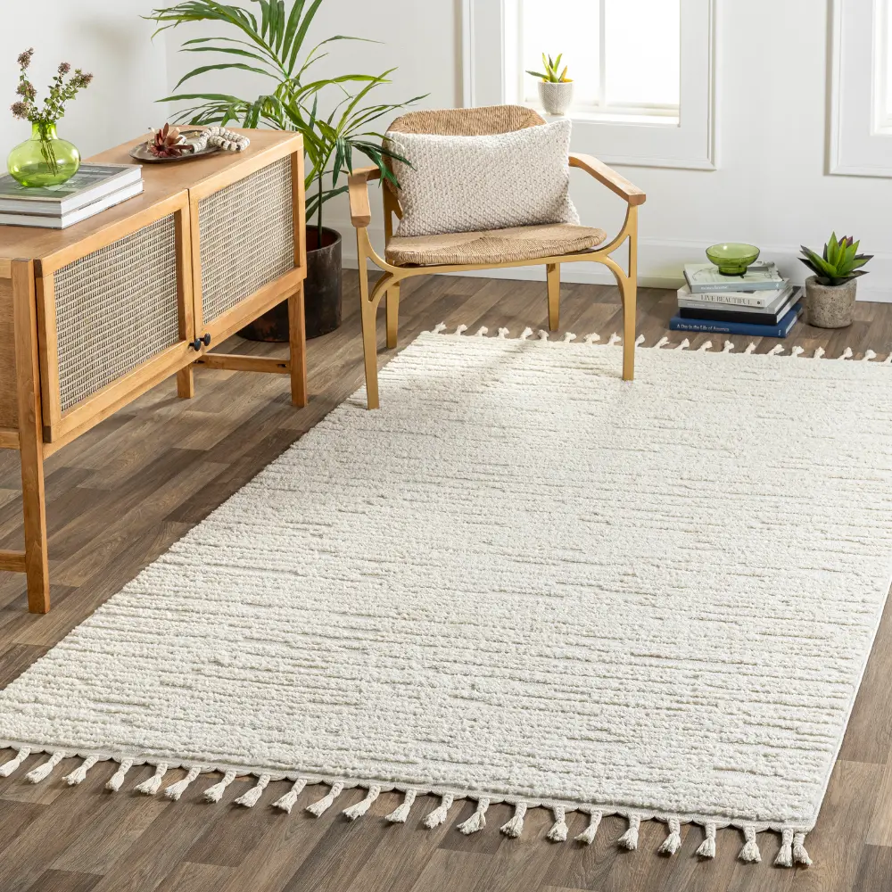 Tatum Scandi Global High Pile Ivory Rug