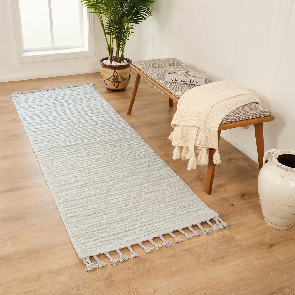 Tatum Scandi Global High Pile Ivory Rug - Image 2
