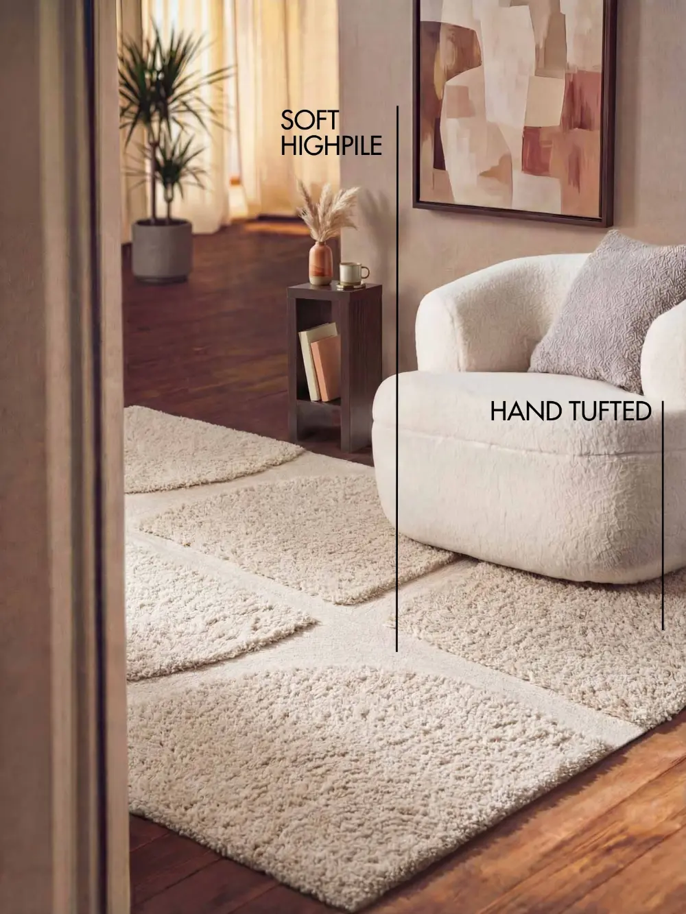 Ted Baker Lambeth High Pile Rug Jasper Cream 106371 - Image 4