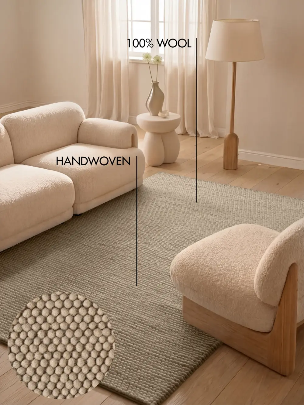 Ted Baker Richmond Woolen Rug Diana Beige 106367 - Image 7
