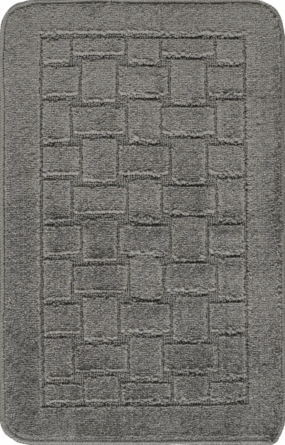 Tegan 2-Piece Machine Washable Non-Slip Dark Grey Bathroom Rug Set - Image 5