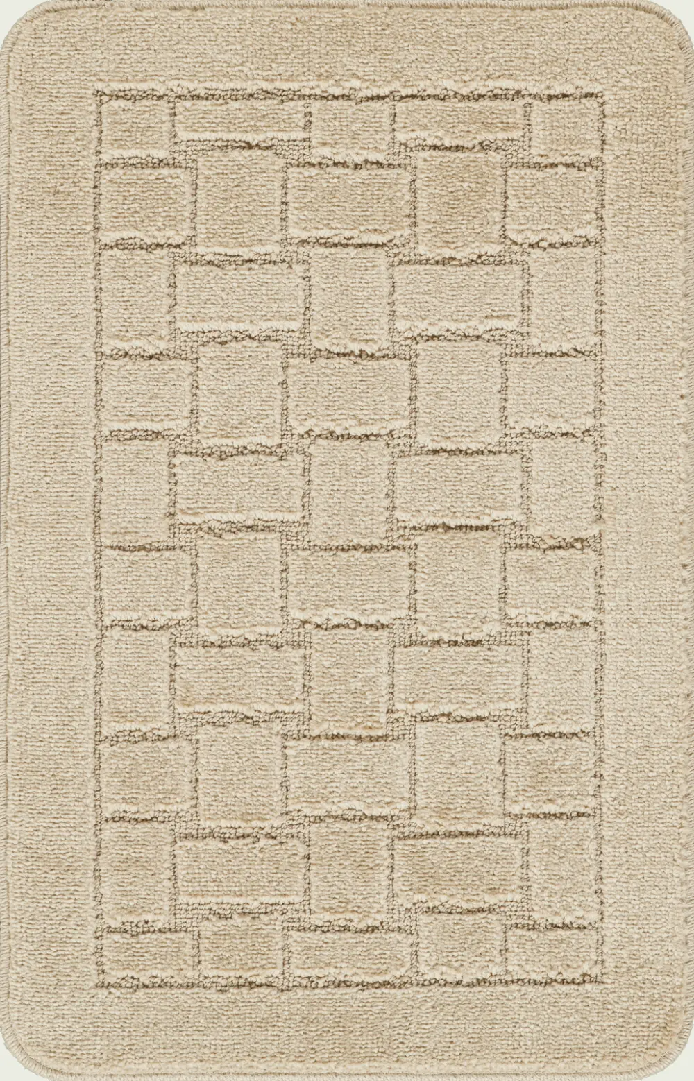 Tegan 2-Piece Machine Washable Non-Slip Light Beige Bathroom Rug Set - Image 7