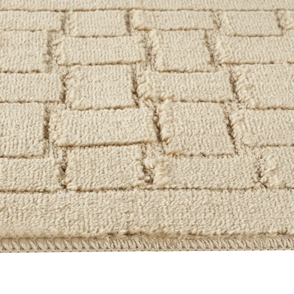 Tegan 2-Piece Machine Washable Non-Slip Light Beige Bathroom Rug Set - Image 9