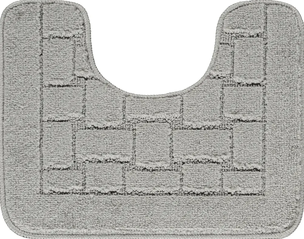 Tegan 2-Piece Machine Washable Non-Slip Light Grey Bathroom Rug Set - Image 3