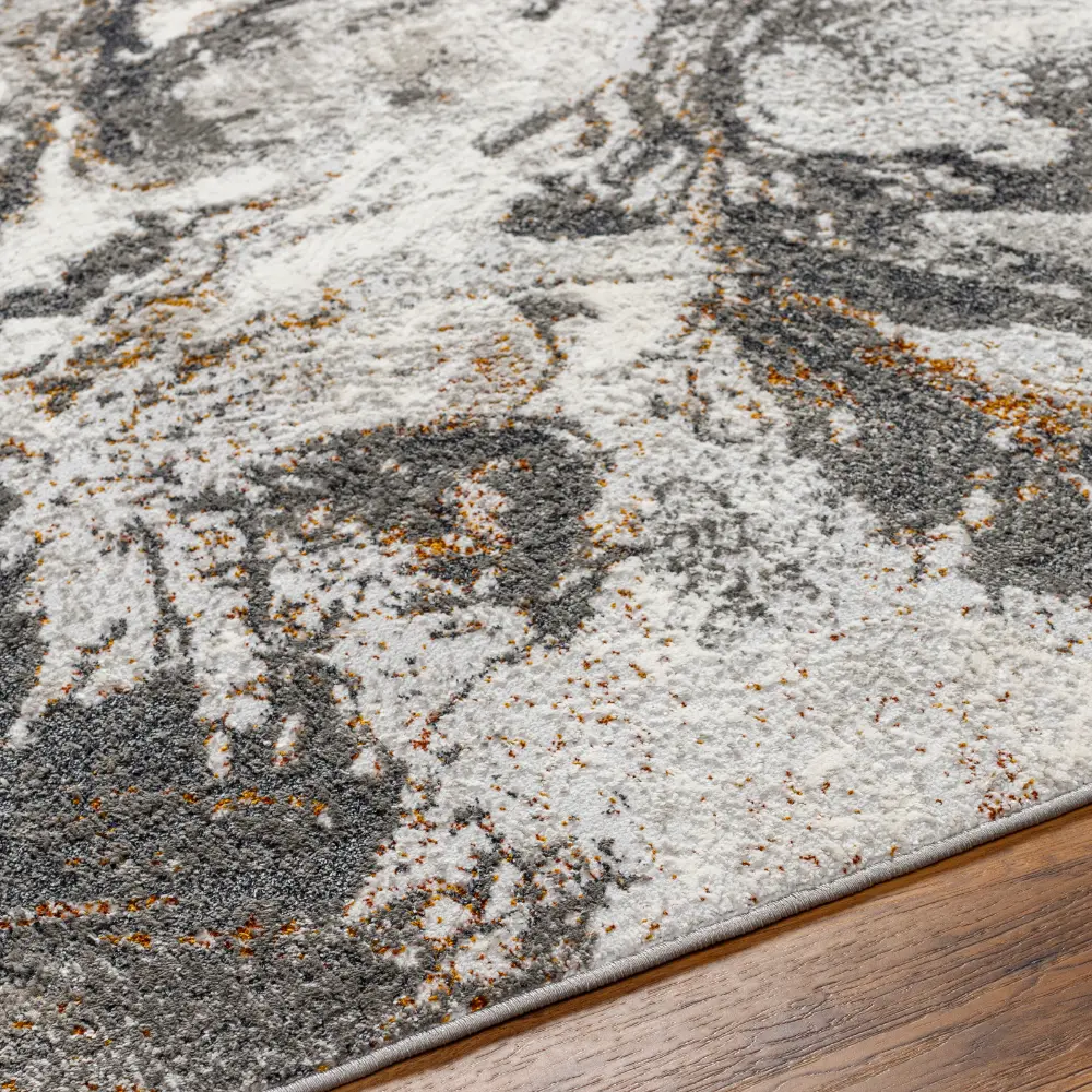 Tenita Abstract Modern Marble Dark Brown/Charcoal Rug - Image 2