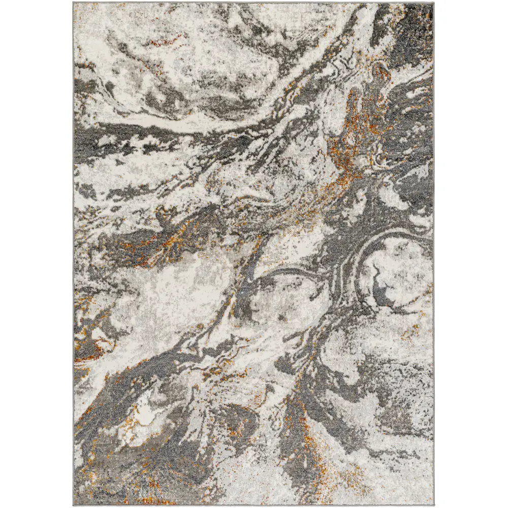 Tenita Abstract Modern Marble Dark Brown/Charcoal Rug - Image 3
