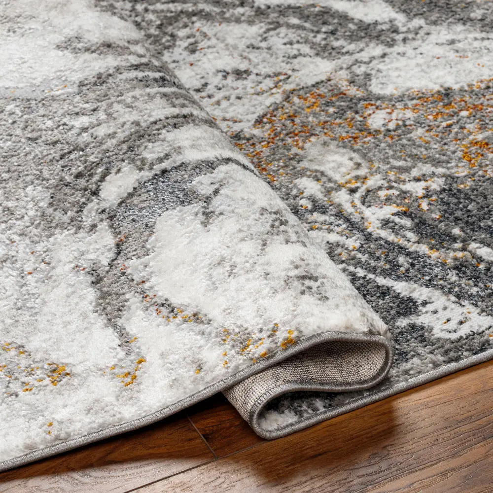 Tenita Abstract Modern Marble Dark Brown/Charcoal Rug - Image 5