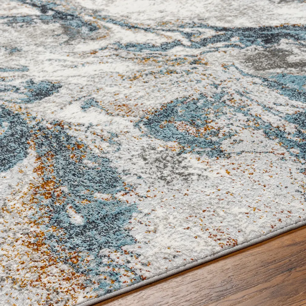Tenita Abstract Modern Marble Sky Blue Rug - Image 2