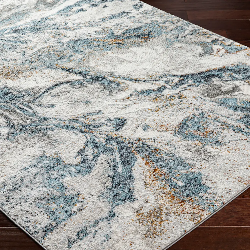 Tenita Abstract Modern Marble Sky Blue Rug - Image 3