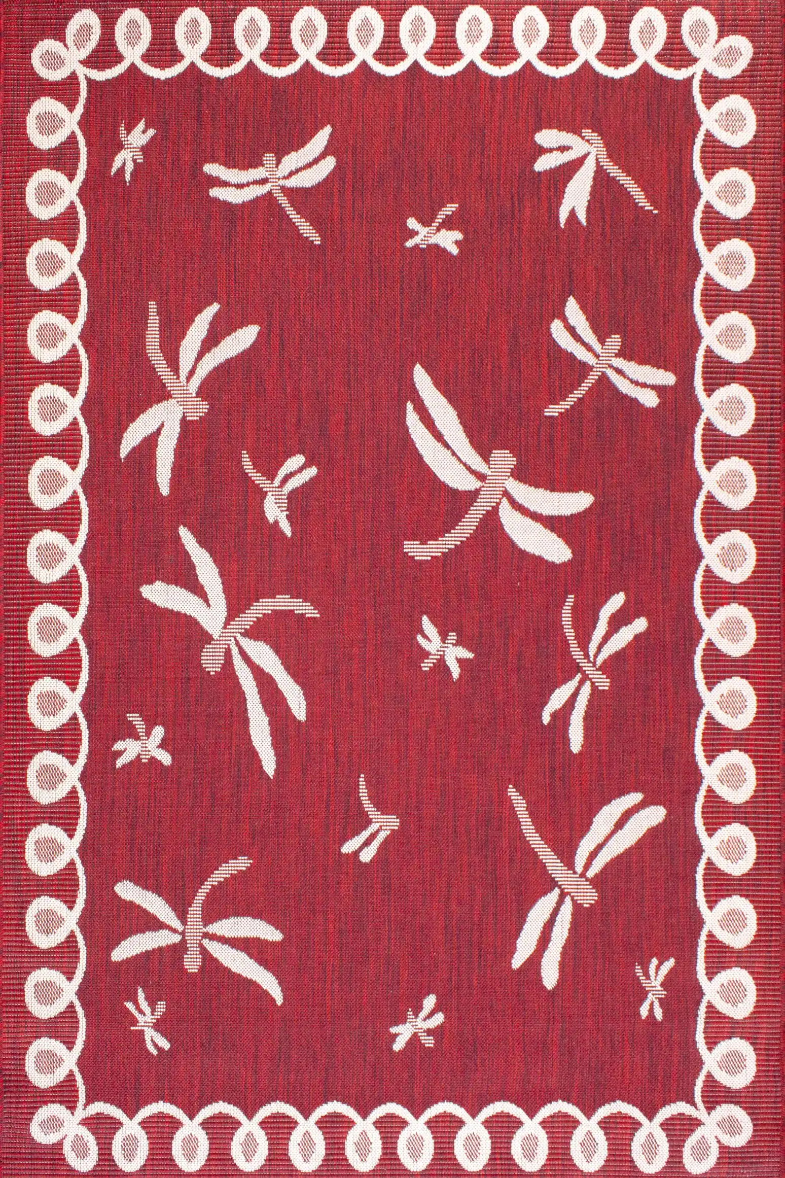 Terrace Outdoor Dragonfly Bordeaux Rug - Image 2