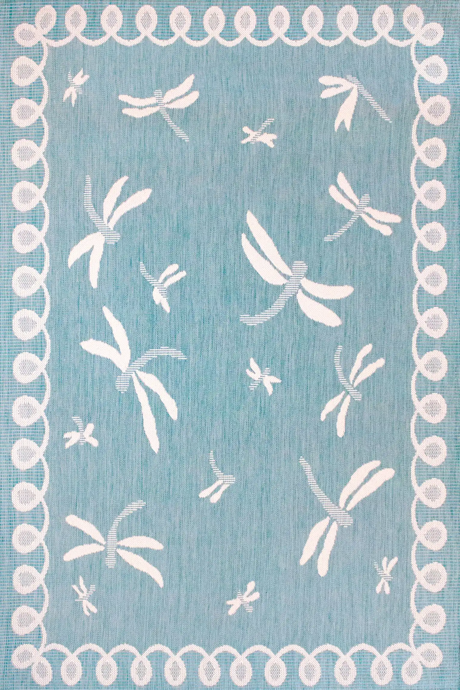 Terrace Outdoor Dragonfly Teal Rug - Image 2