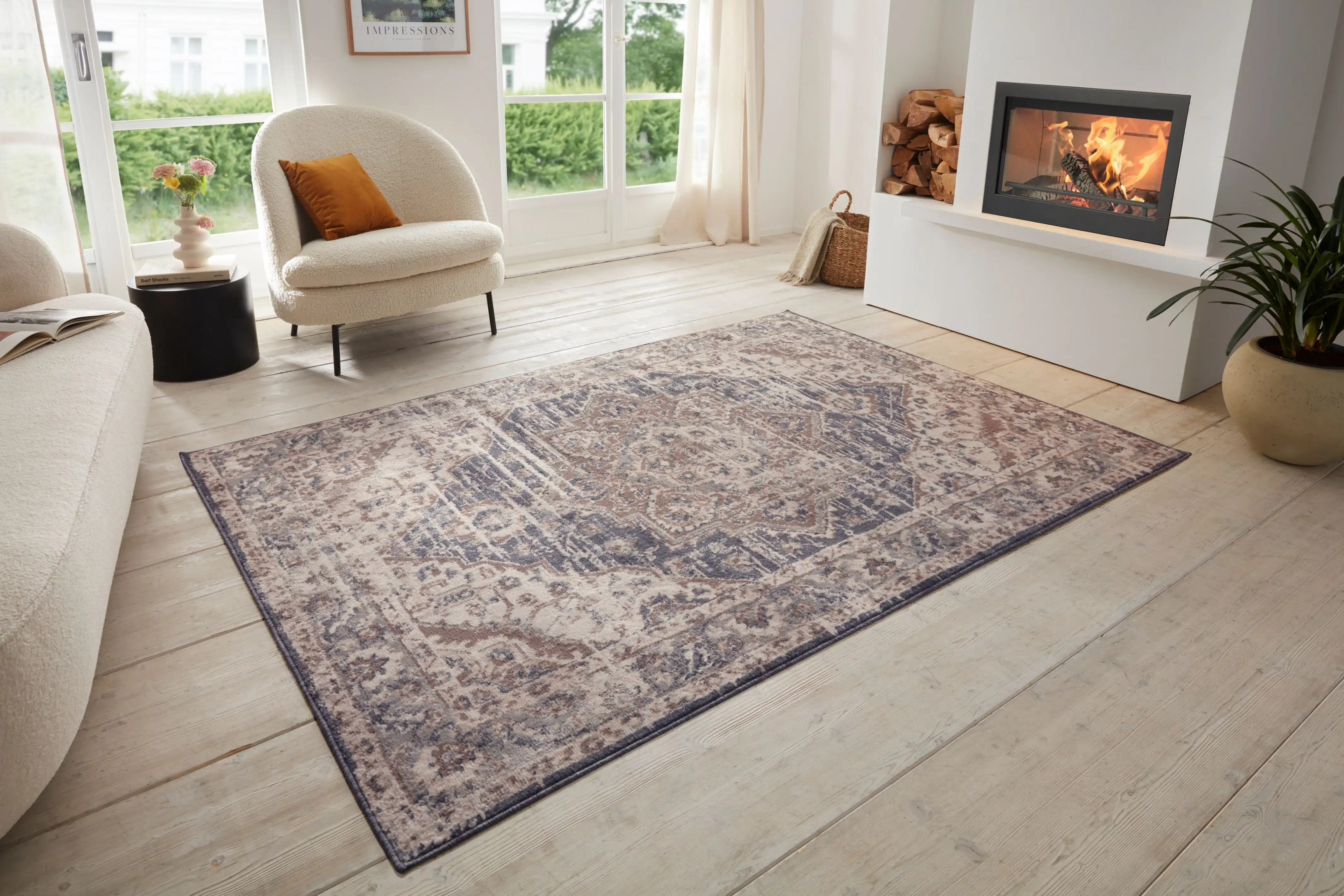 Terrain 105595 Sand Cream Blue Rug
