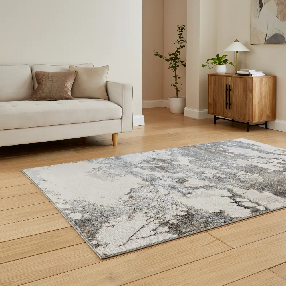 Tidal TL447 Silver/Dark Grey Modern Abstract Rug - Image 2