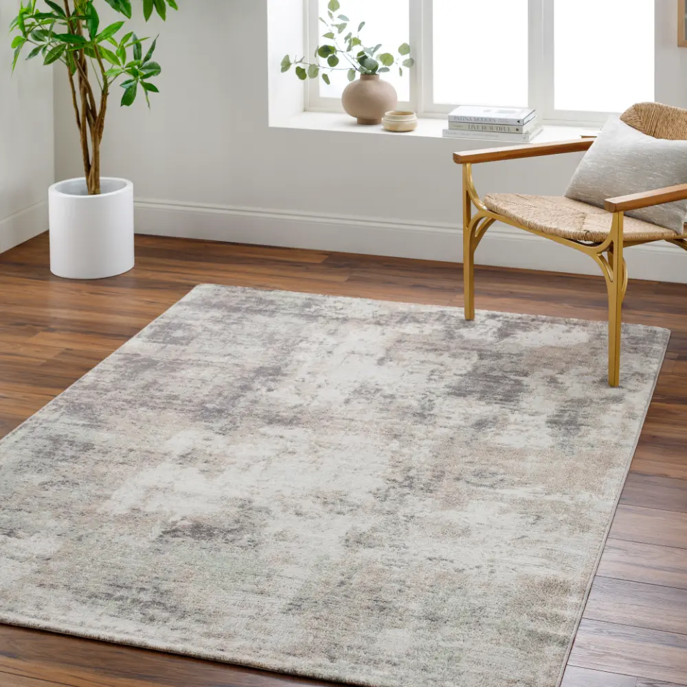 Topaz Abstract Modern Marble Light Brown/Charcoal Rug - Image 5