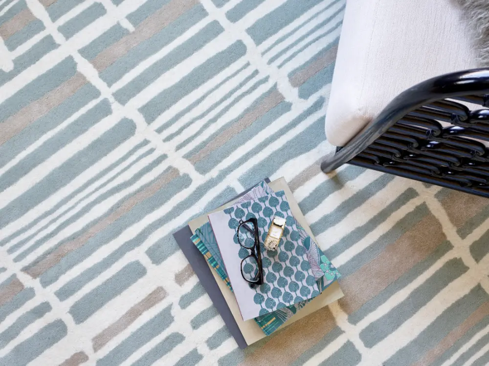 Tortoiseshell Stripe Florence Broadhurst Jade 039808 Rug