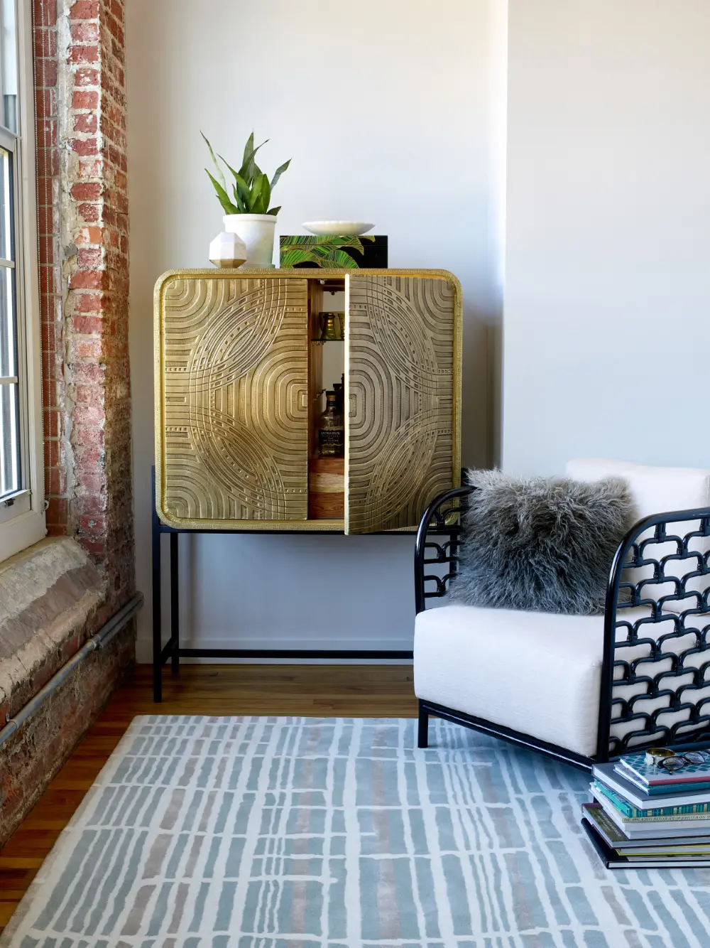 Tortoiseshell Stripe Florence Broadhurst Jade 039808 Rug - Image 2