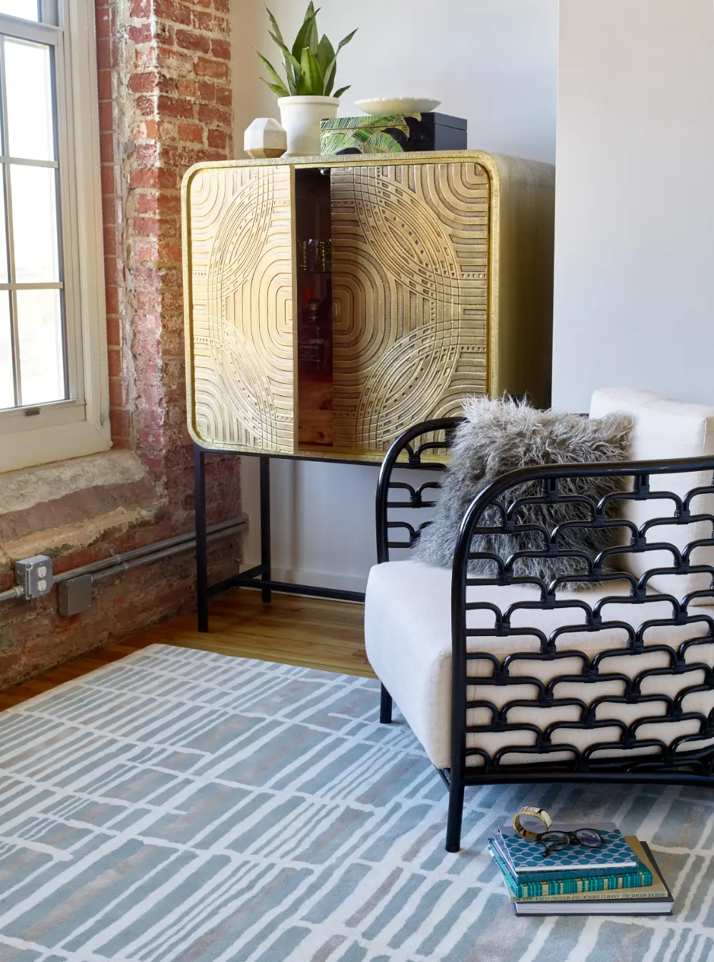 Tortoiseshell Stripe Florence Broadhurst Jade 039808 Rug - Image 3