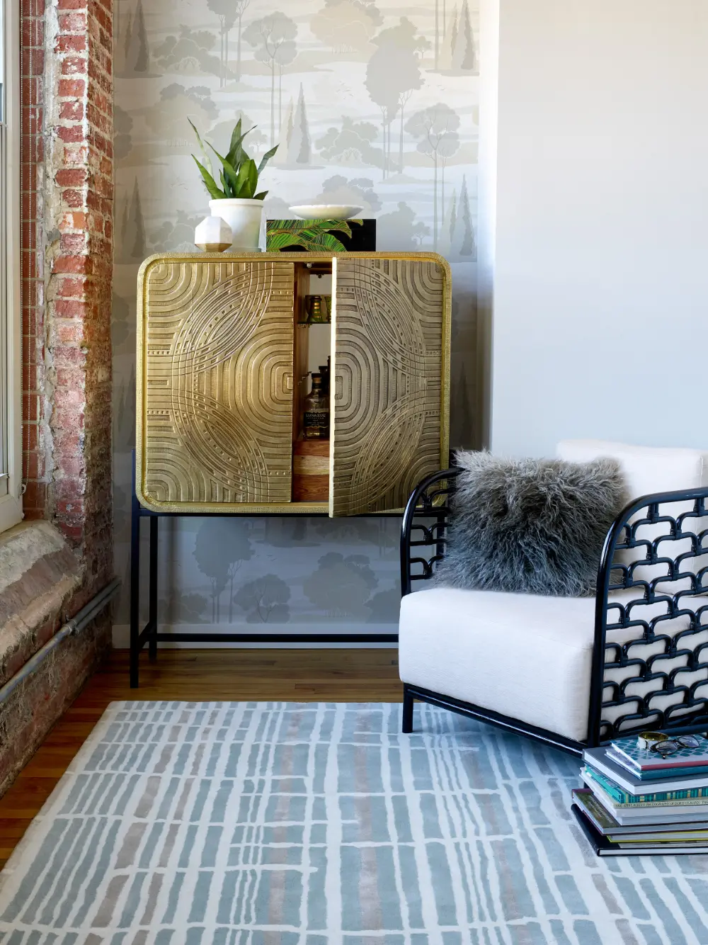 Tortoiseshell Stripe Florence Broadhurst Jade 039808 Rug - Image 4