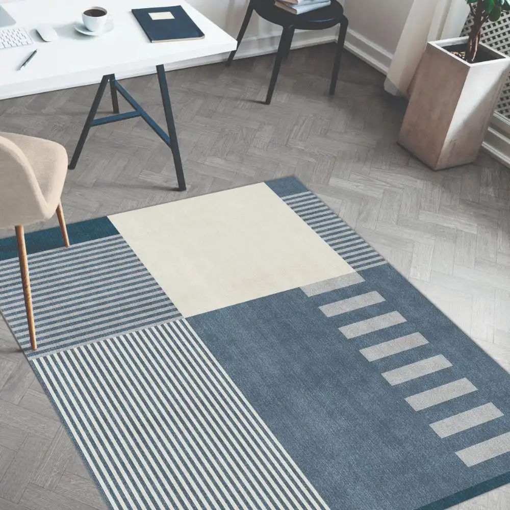 Tokyo Geo Blocks Blue Rug - Image 2