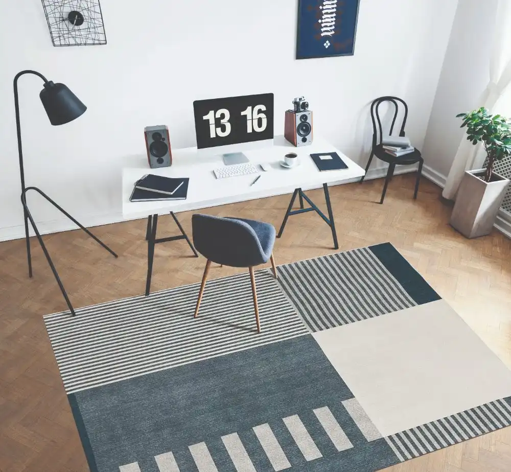 Tokyo Geo Blocks Blue Rug - Image 3