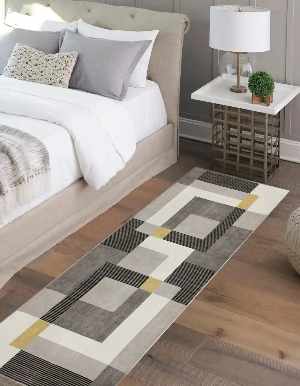 Tokyo Geo Blocks Ochre/Grey Rug - Image 3