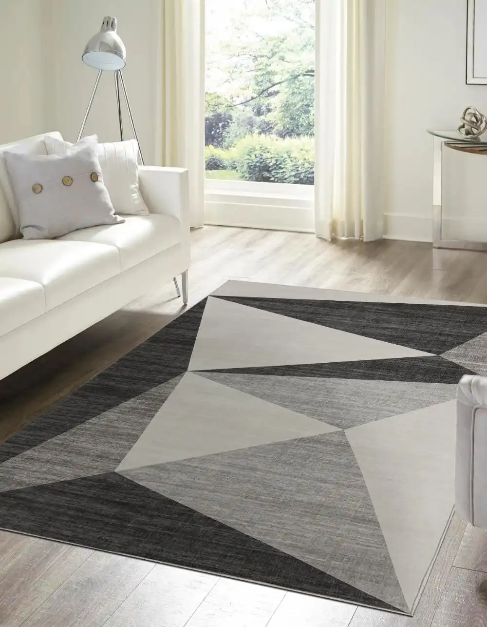 Tokyo Geo Grey Rug
