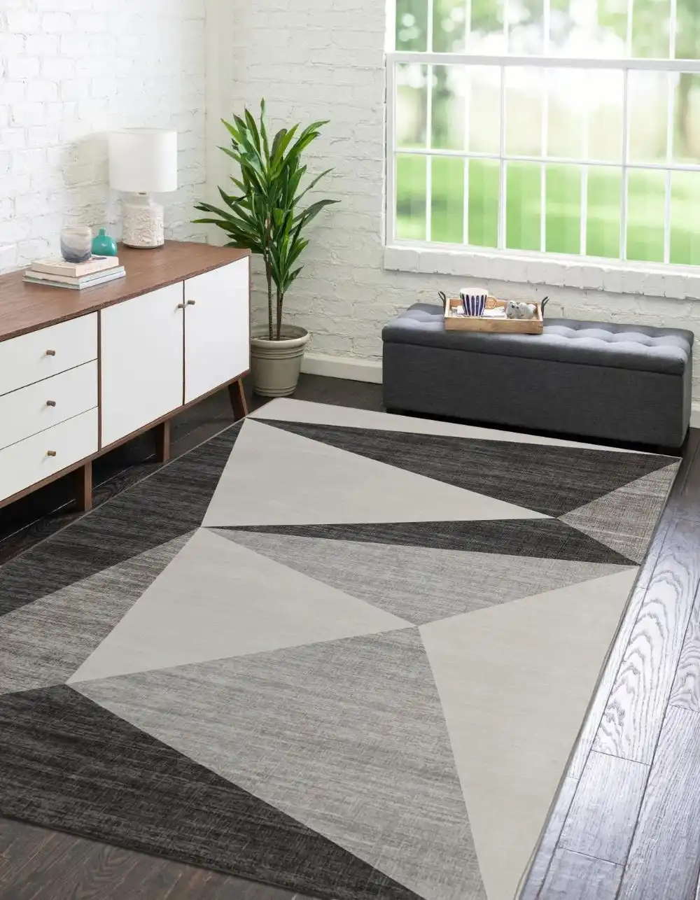 Tokyo Geo Grey Rug - Image 3