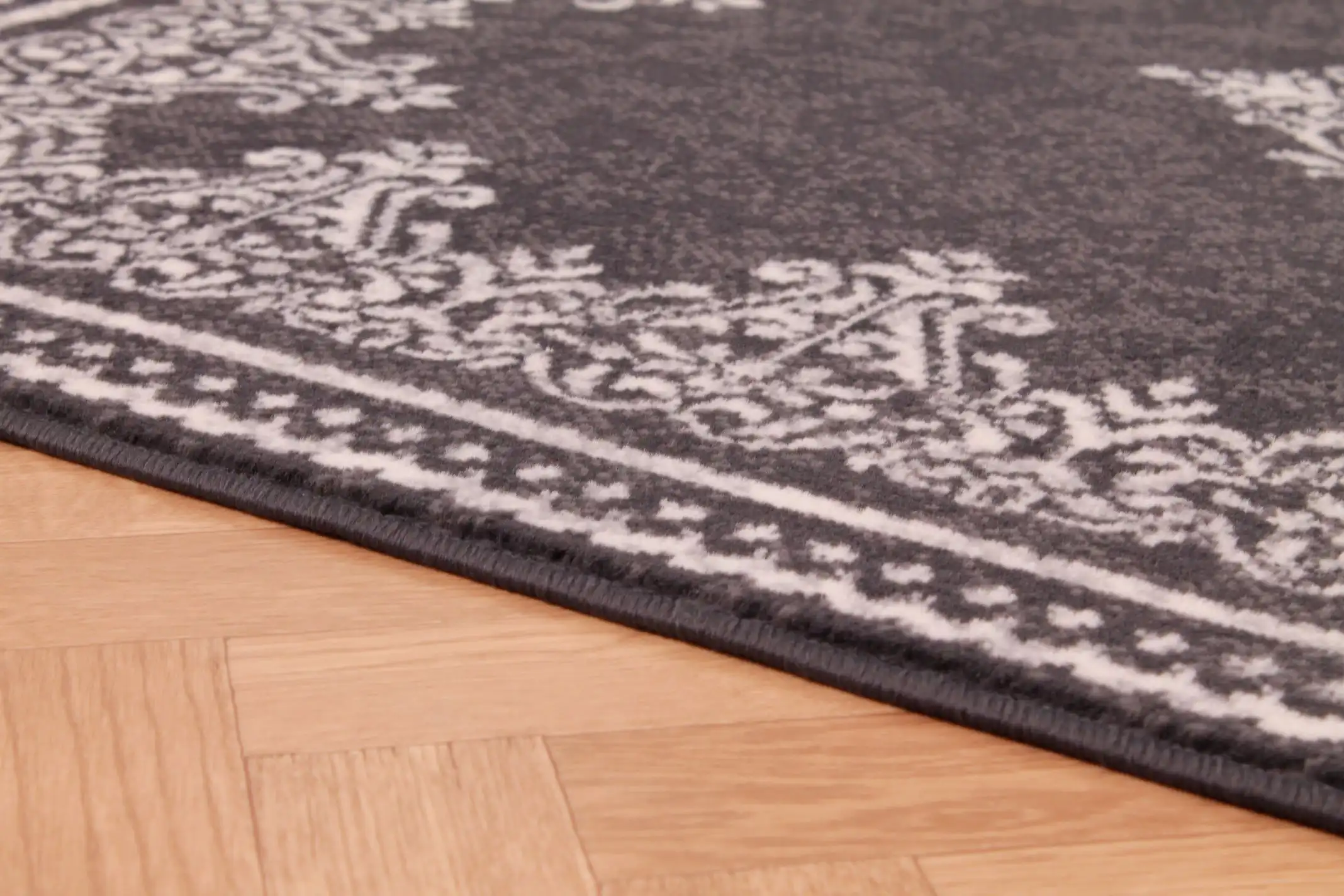 Traditional Poly Douglas Dark Grey Rug - Image 5