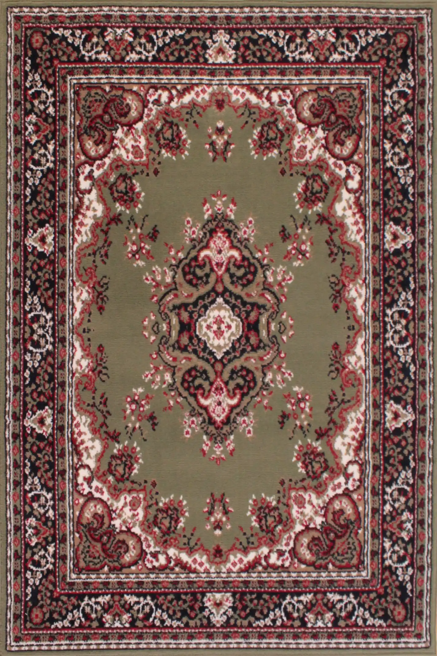 Traditional Poly Lancashire Green Rug - Image 3