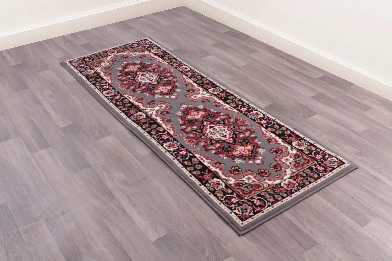 Traditional Poly Lancashire Grey Rug - Image 5