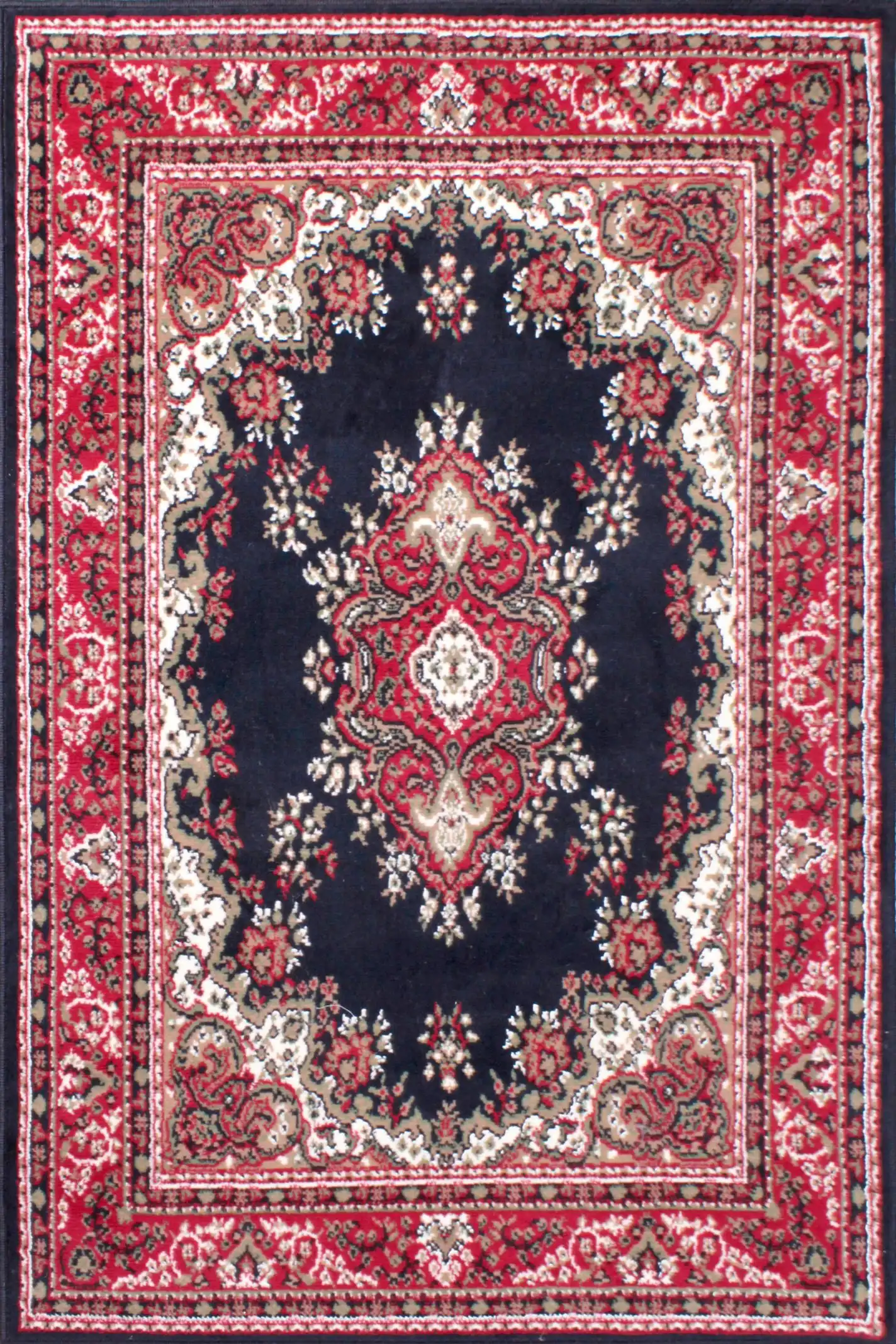 Traditional Poly Lancashire Navy Rug - Image 3