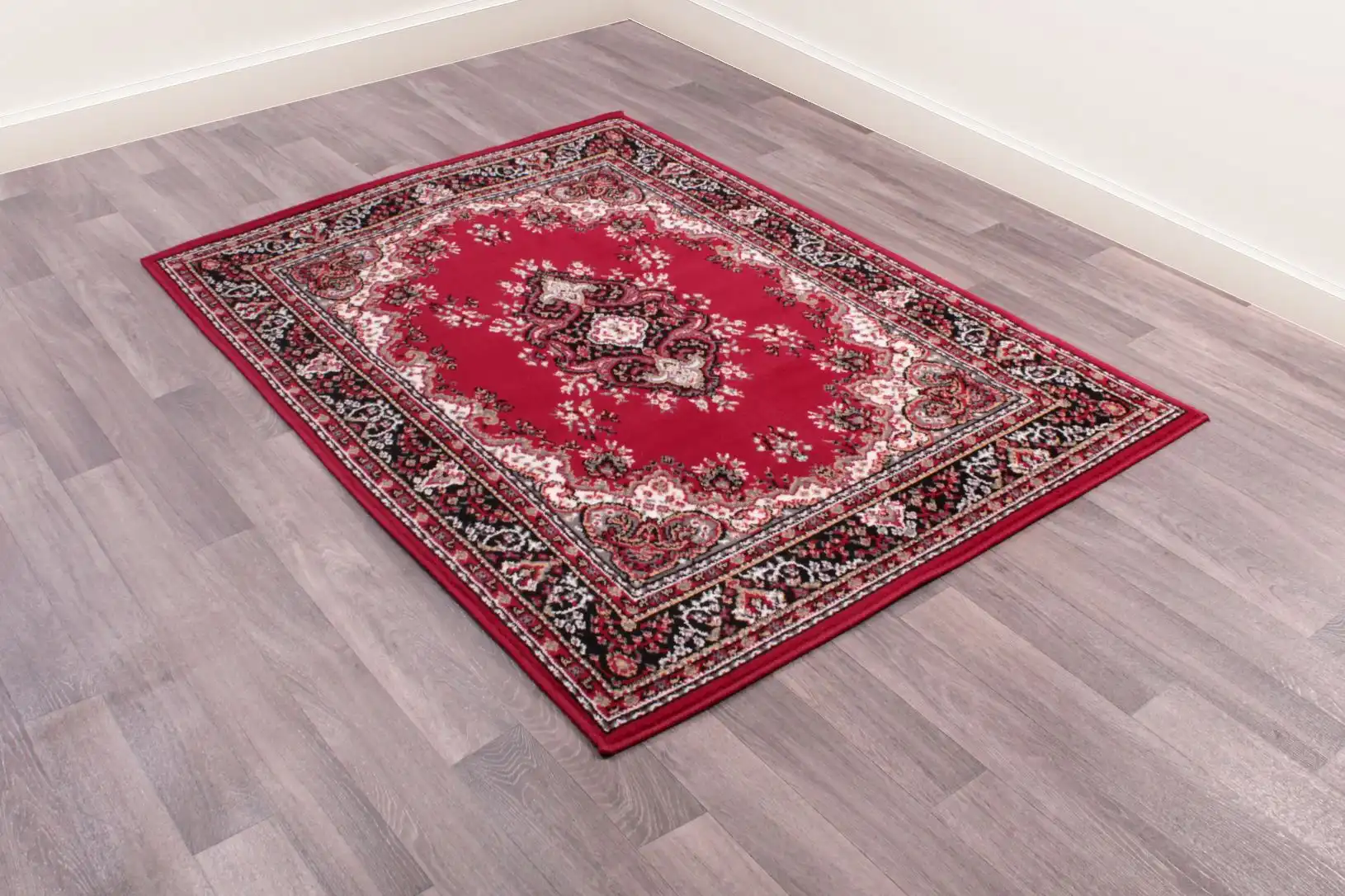 Traditional Poly Lancashire Red Rug - Image 2