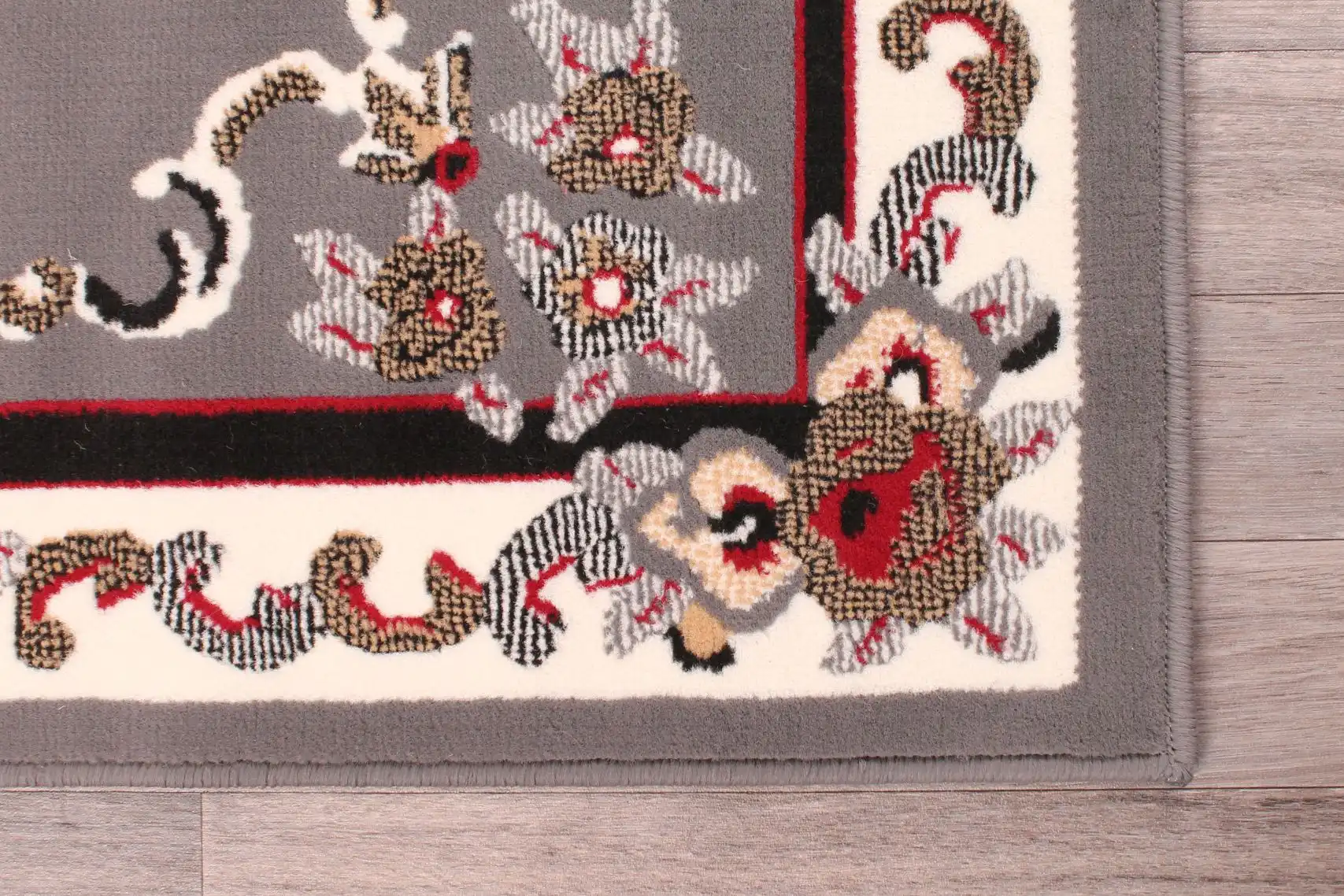 Traditional Poly Sandringham Grey Rug - Image 5