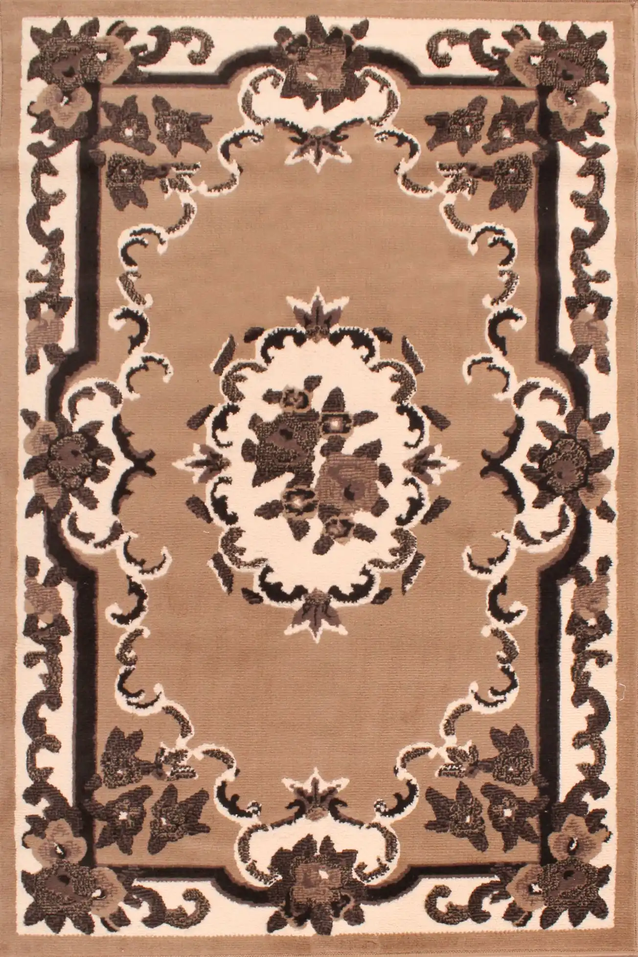Traditional Poly Sandringham Taupe Rug - Image 2