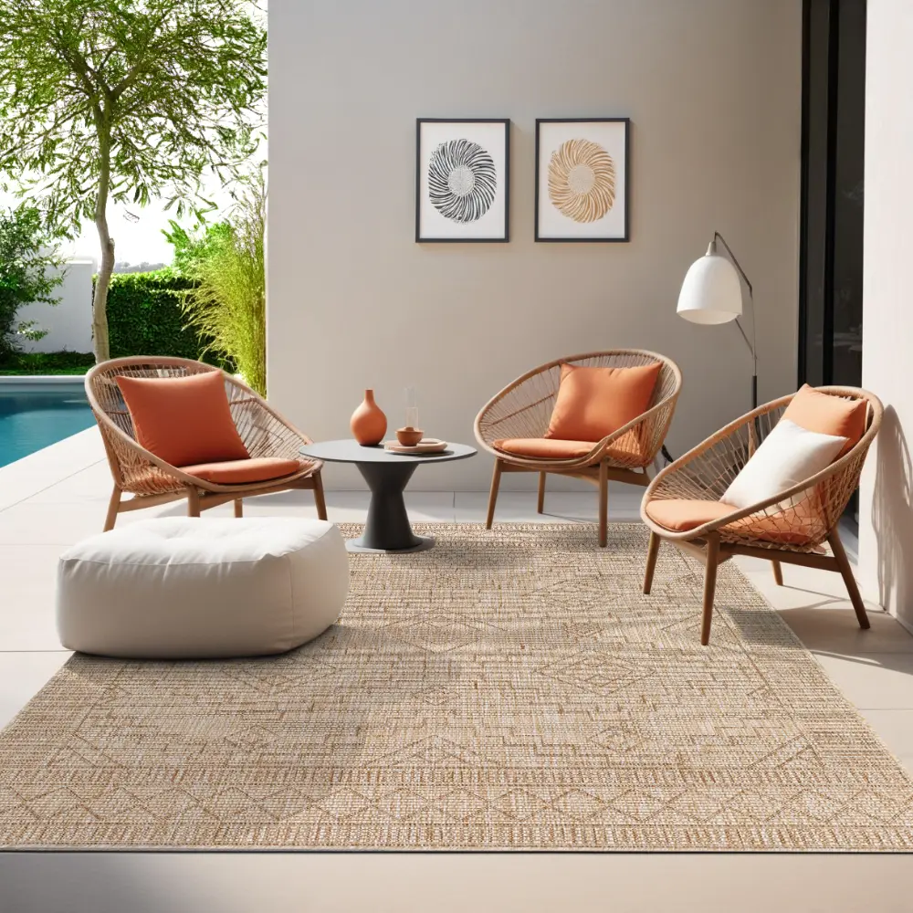 Tricia In- & Outdoor Global Jute-Look Beige Rug - Image 2