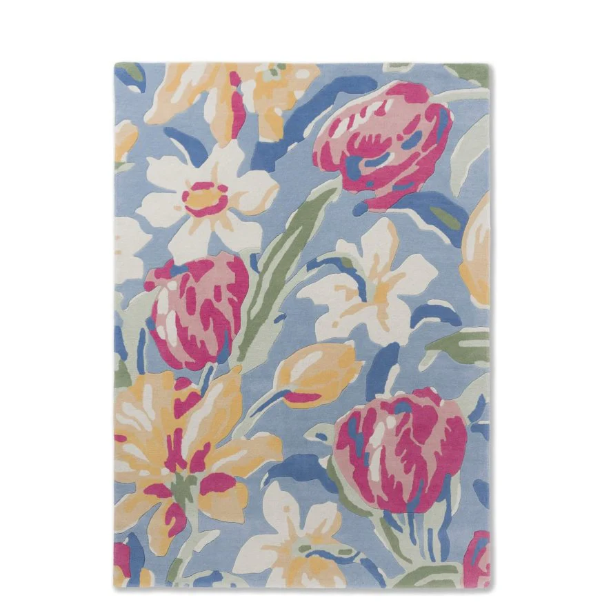 Tulips Laura Ashley China Blue 082208 Rug - Image 3