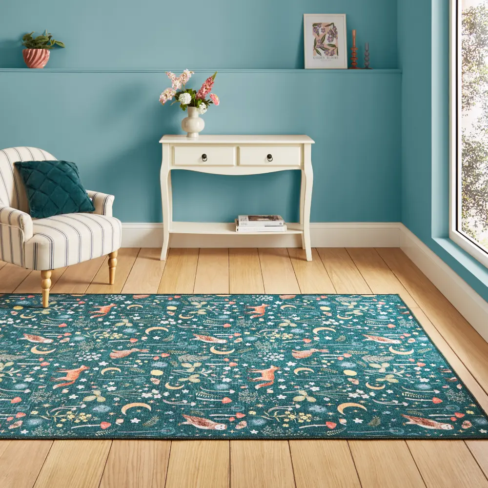 Catherine Lansfield Twilight Animals Green - Washable - Image 2